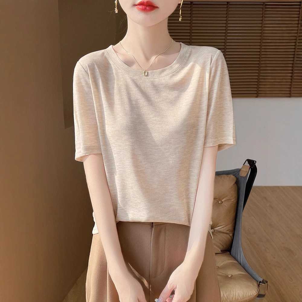 カットソー シンプル丸首ゆったりカットソー