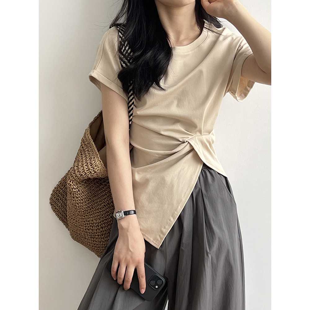 カットソー シンプル結び目デザイン半袖