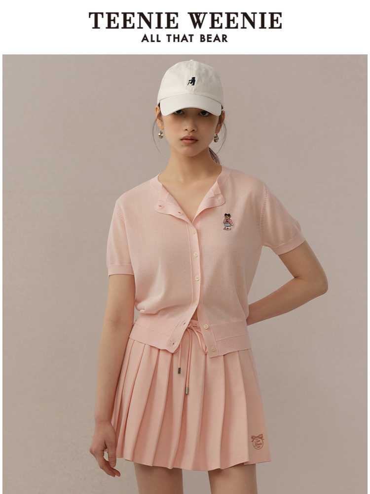 カットソー くまモチーフ半袖カーディガン