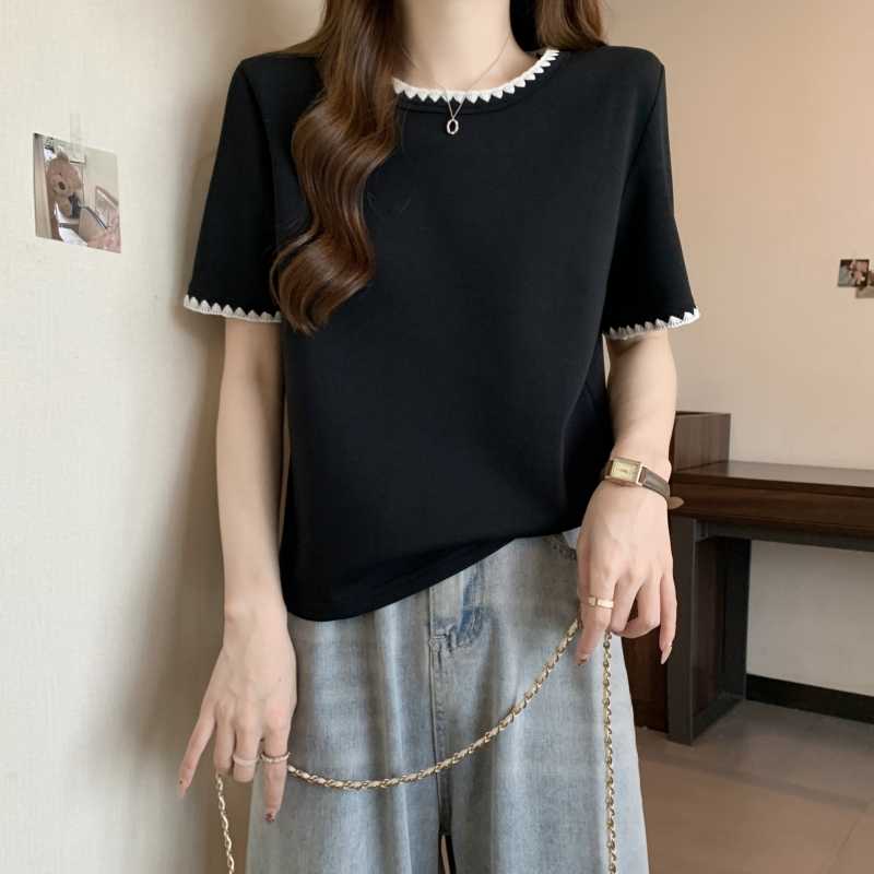 カットソー 鋸歯縁取り優美カットソー