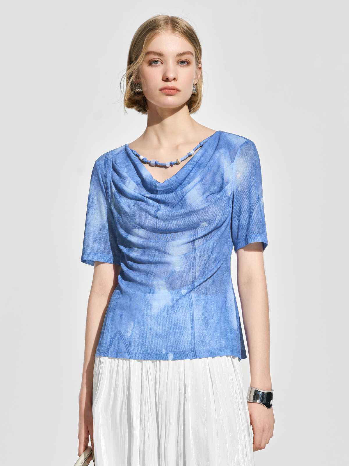 カットソー ドレープ美人ボートネックカットソー