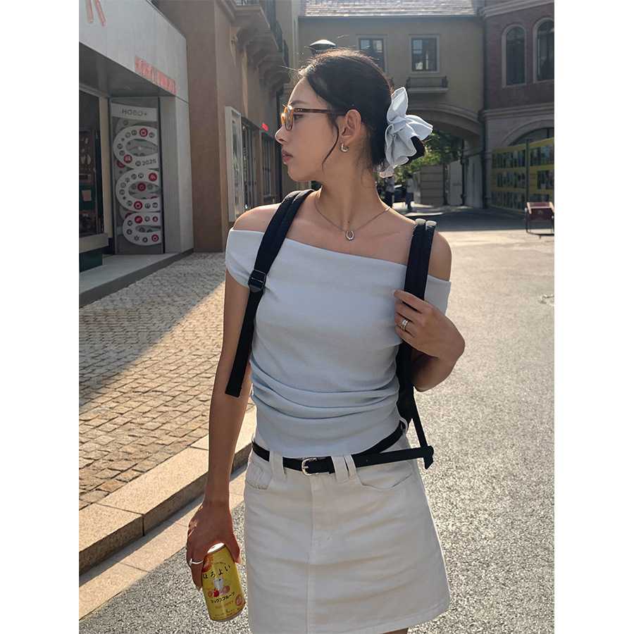 カットソー すっきり肩見せボートネック