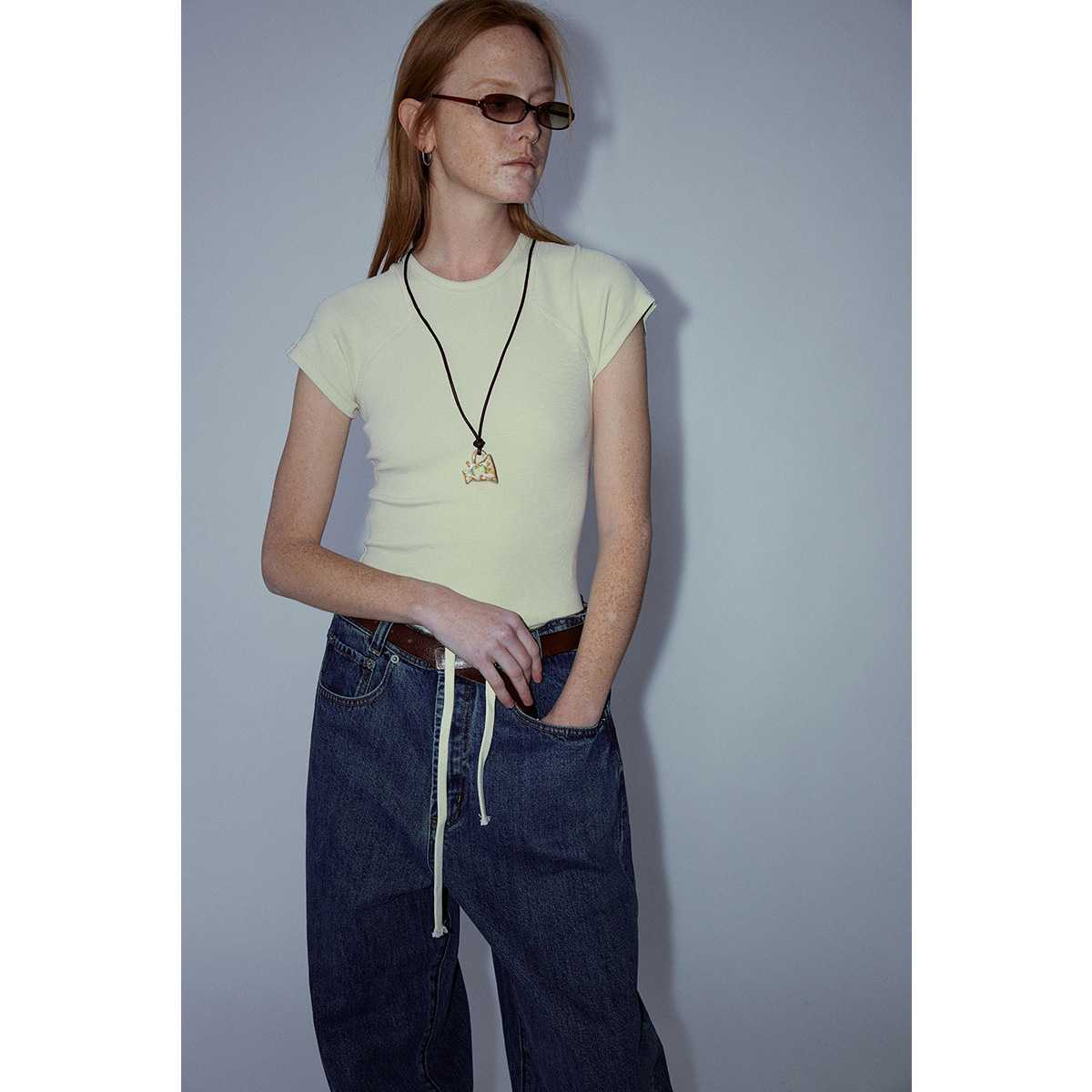 カットソー すっきりシルエット フィット半袖