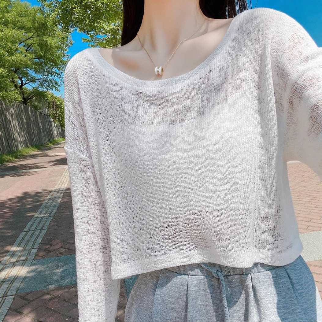 カットソー 涼感シアーボートネックカットソー