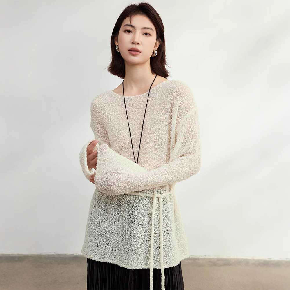 カットソー ふんわり糸遊び ボートネック