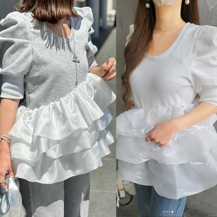 2025年春夏 フリルデザイン 半袖カットソー