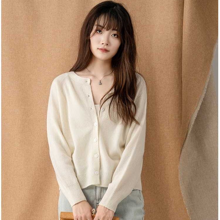 カットソー 柔らか上質なシンプルカーディガン