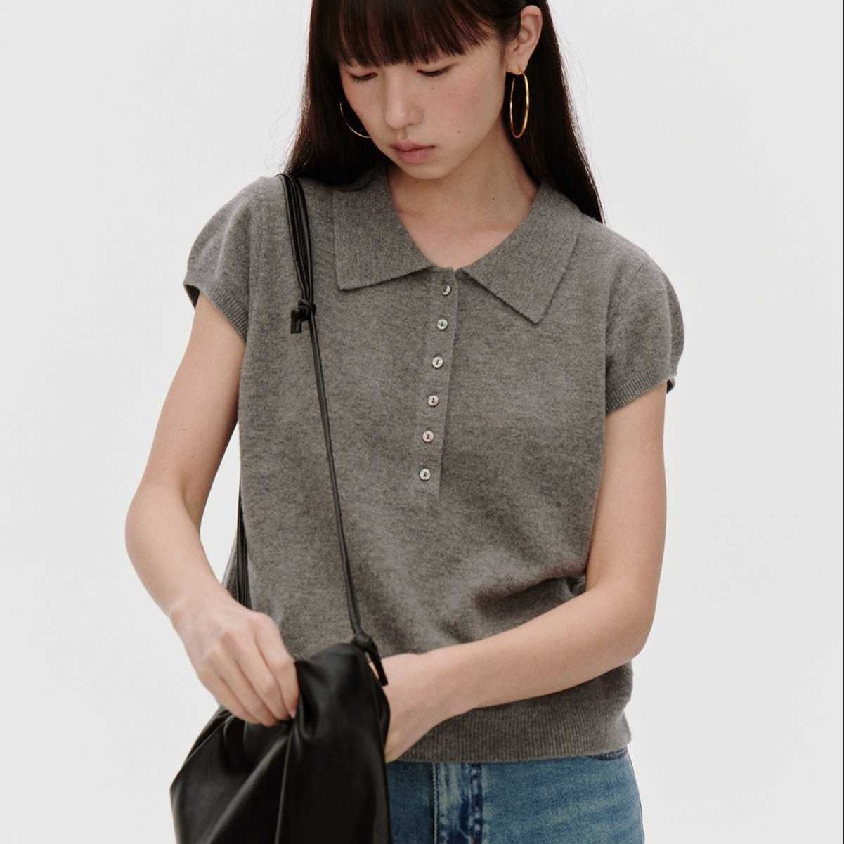 カットソー ニットポロ 上質フィット半袖