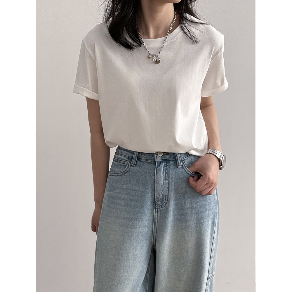 カットソー シンプル美シルエット半袖カットソー