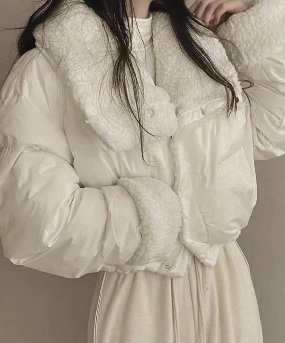 カットソー 長袖ボア中綿ブルゾン リバーシブル防寒ジャケット