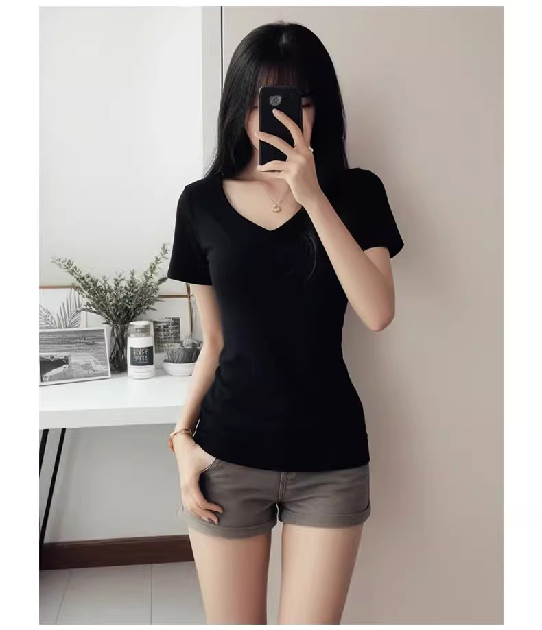 カットソー なめらかフィット美シルエットＶネック
