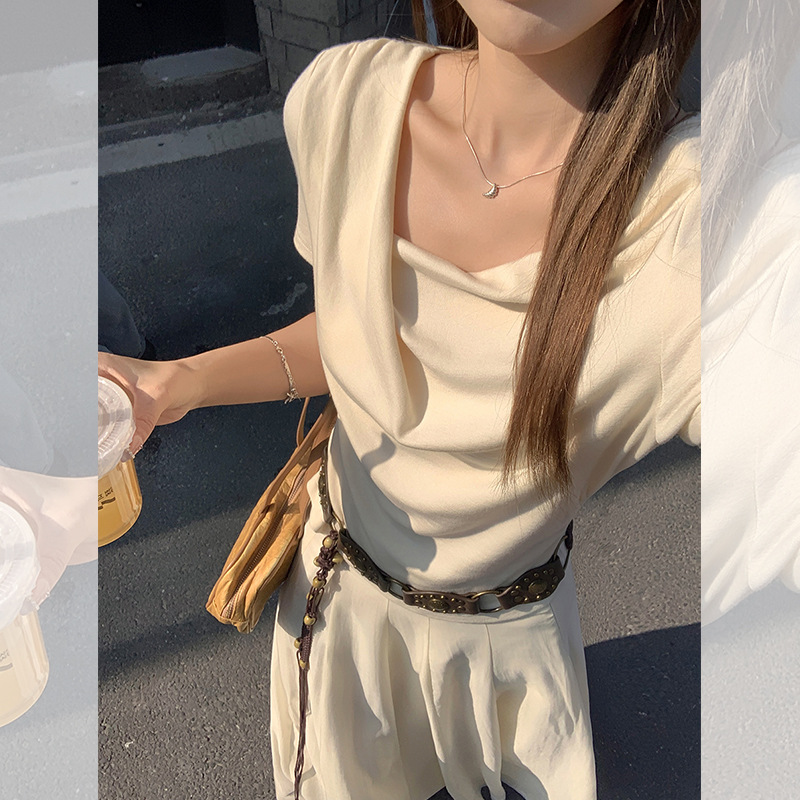カットソー 優美な落ち感 ドレープボートネック