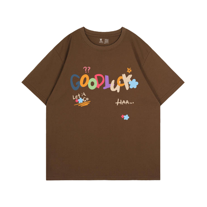 カットソー カラフル文字プリント半袖カットソー