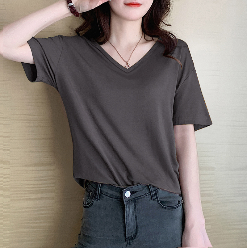 カットソー シンプル美人のゆったりVネック