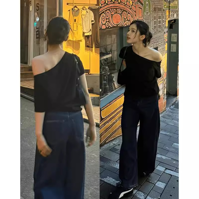 カットソー 優美肩出しボートネックカットソー
