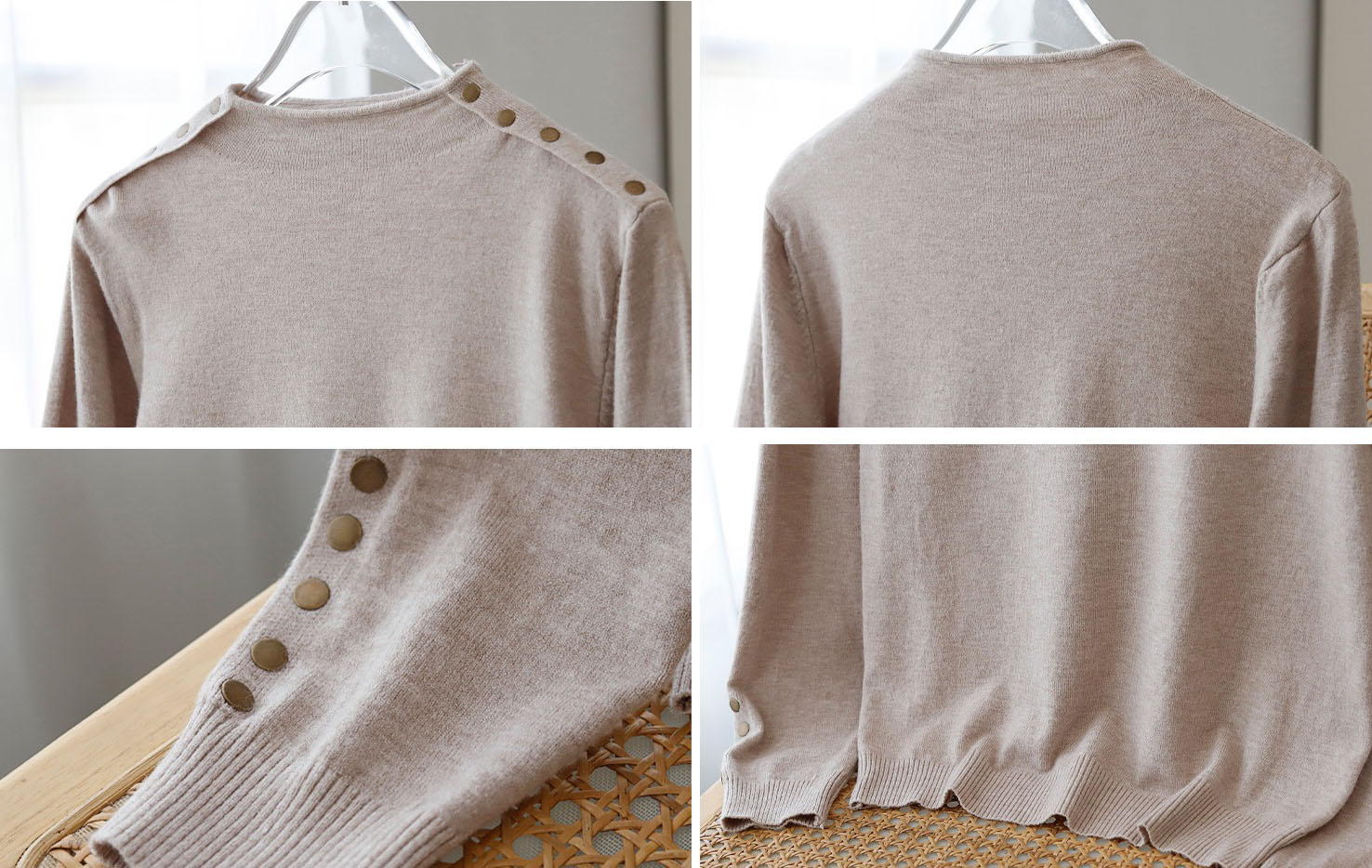 カットソー 秋冬新作 ハイネック ニット 長袖 薄手 重ね着 着回し