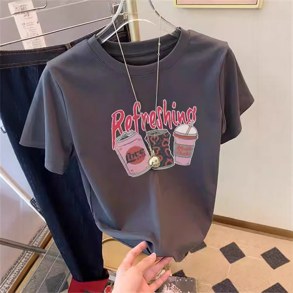 カットソー さわやか飲み物イラスト半袖カットソー