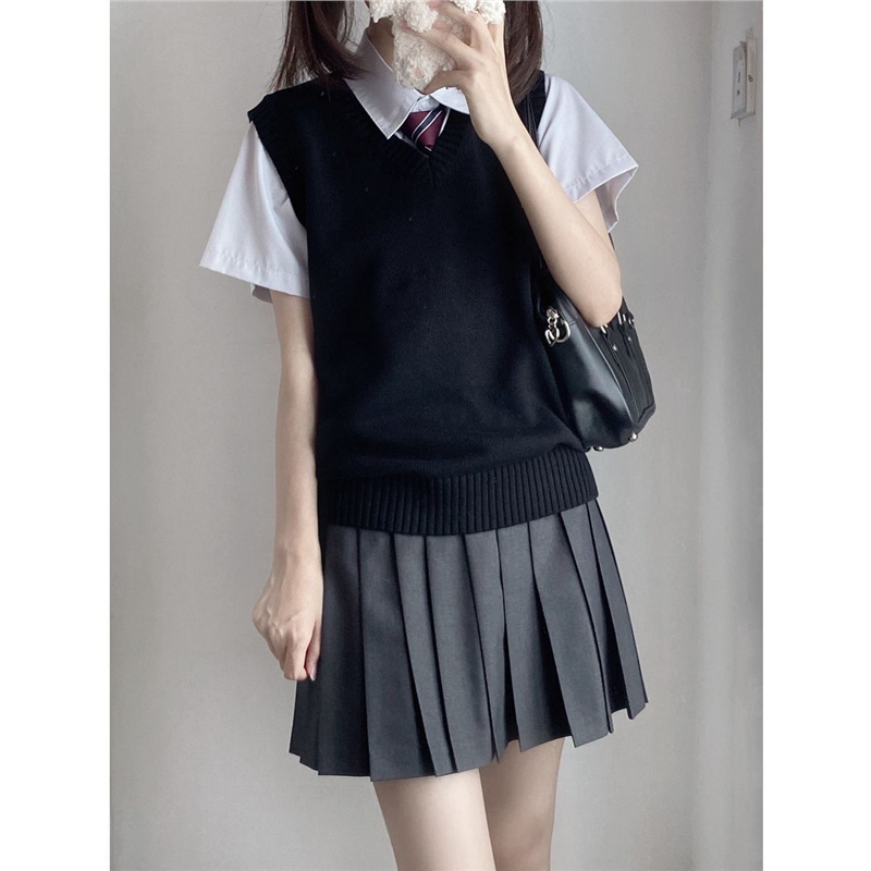 カットソー カットソー 学生風ニットベスト