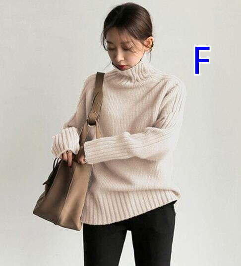 カットソー 韓国風タートルネックニットセーター秋冬レディース毛糸トップス