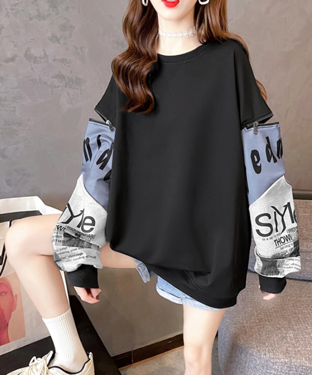 カットソー 長袖トレーナー レディース おしゃれロゴ入り