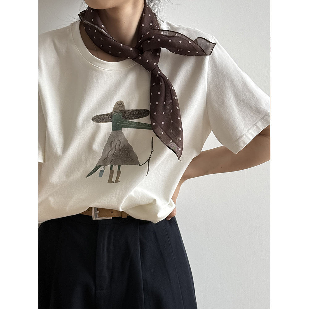 カットソー 芸術的シルエット半袖カットソー