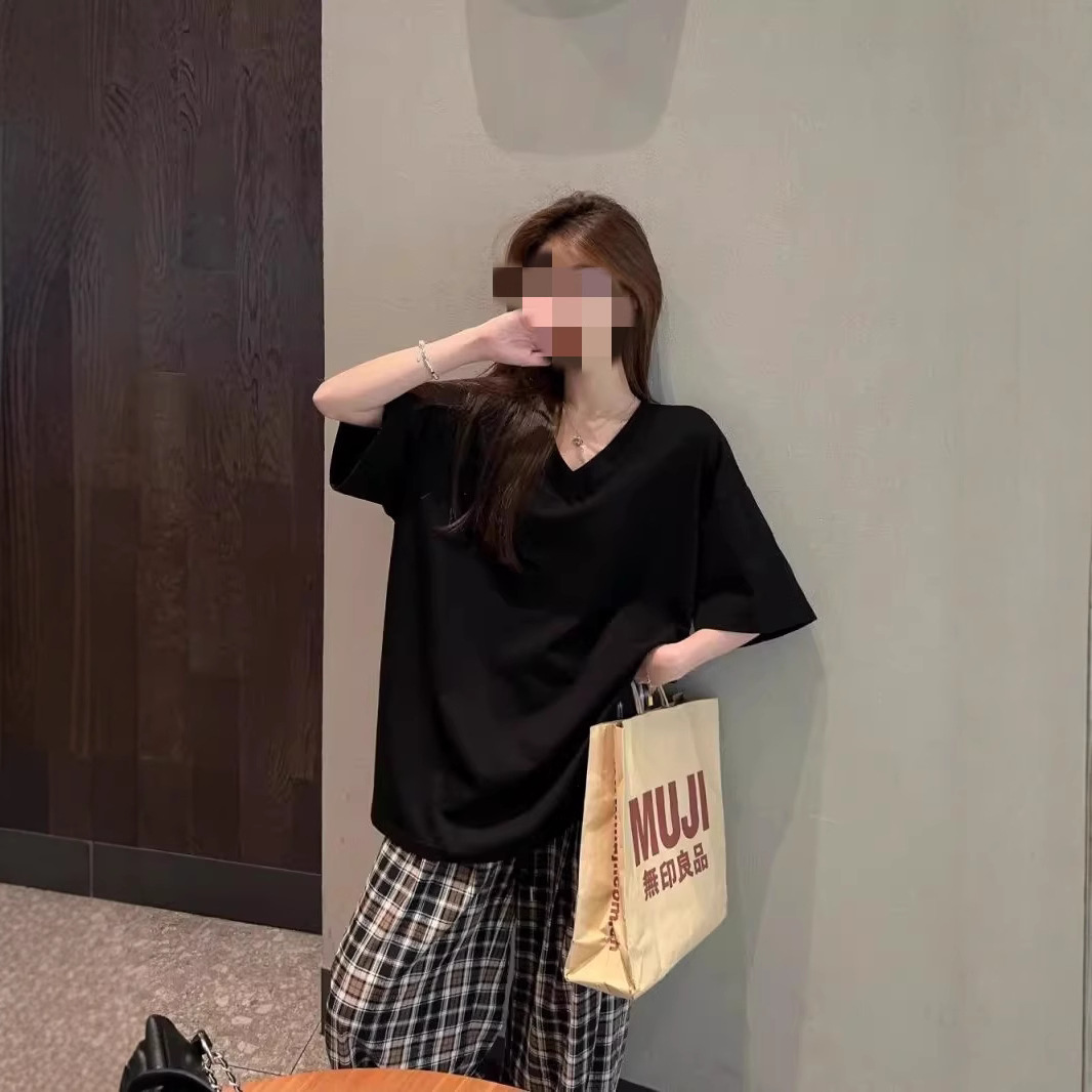 カットソー ゆったり優美Vネックカットソー