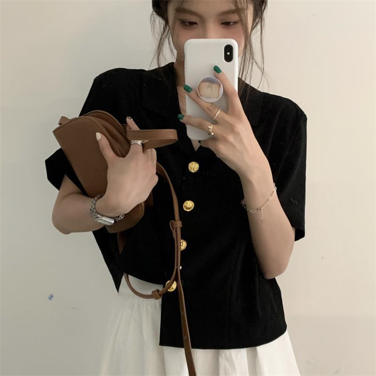 カットソー 春夏半袖Vネックカーディガンジャケット ショート丈