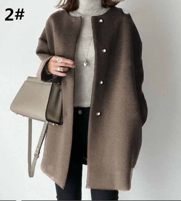 カットソー 長袖コート レディース 秋冬 防寒 大人エレガント