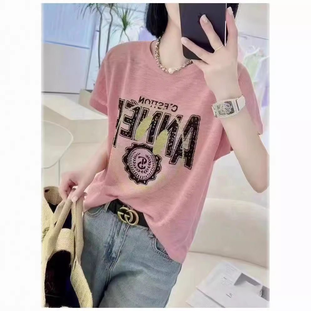 カットソー ロゴプリント 丸首カットソー