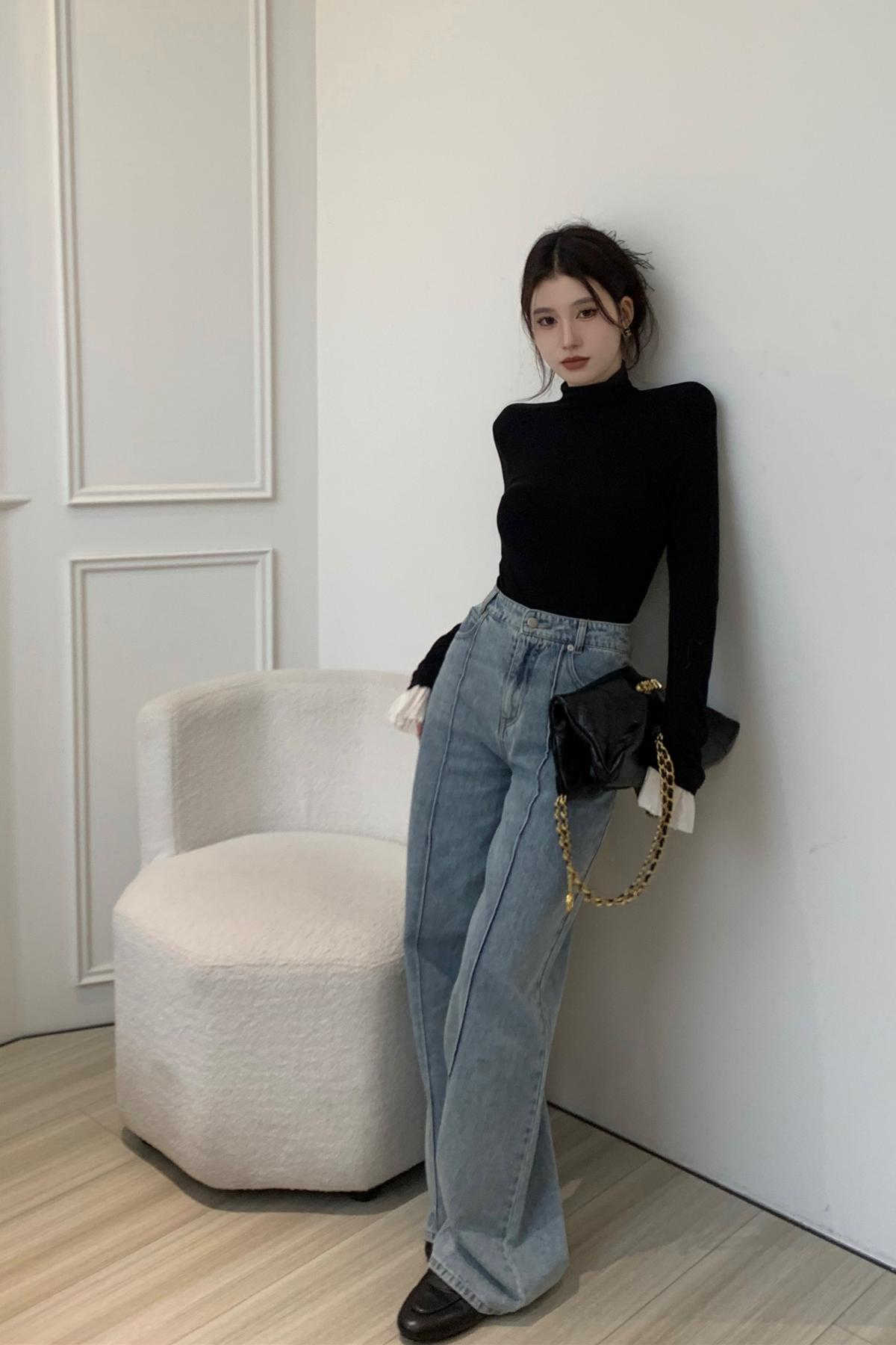 カットソー 今季必須アイテム上品ハイネック長袖インナートップス