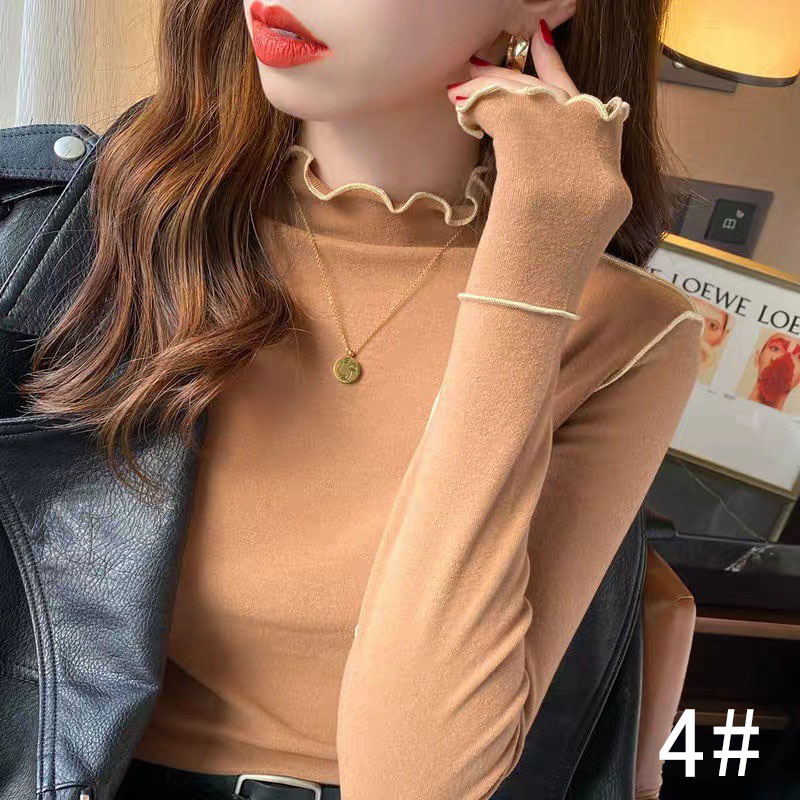 秋冬新作 ハイネック カットソー フレア袖 重ね着 レディース