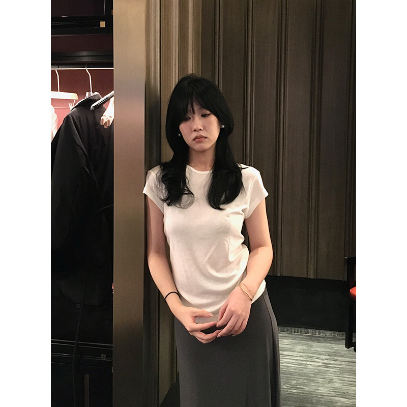 カットソー シンプル上質フィット半袖カットソー