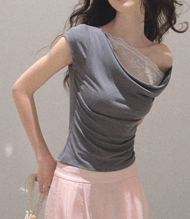 カットソー 優美ドレープ ボートネックカットソー