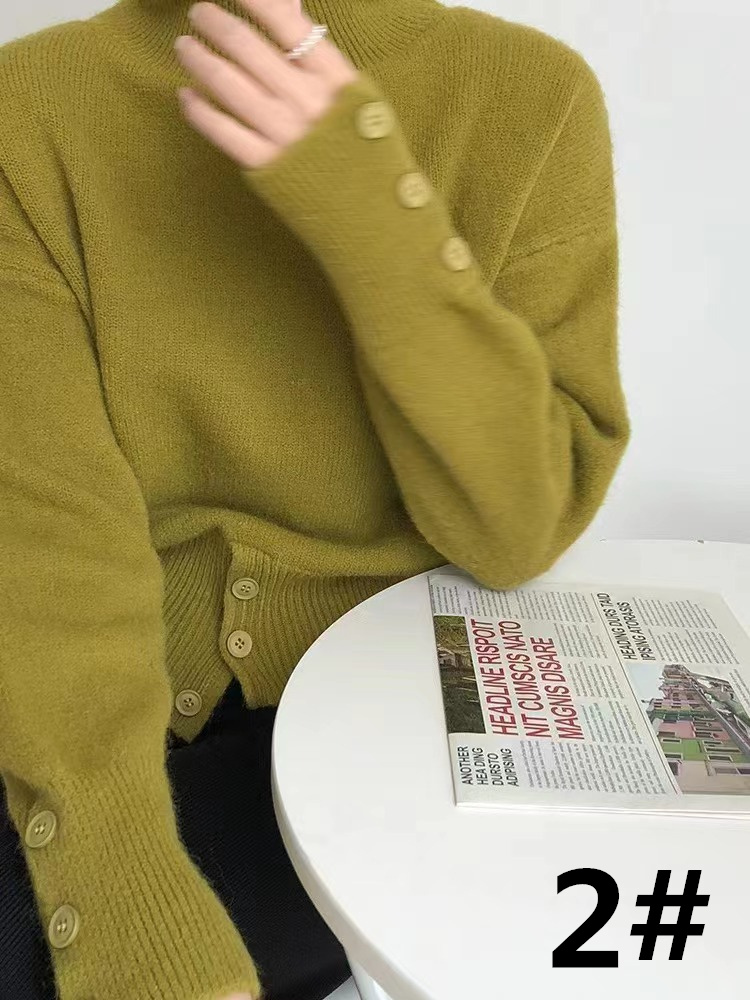 カットソー 秋冬新作 タートルネック ニットセーター 着痩せ 上品 韓国風 レディース