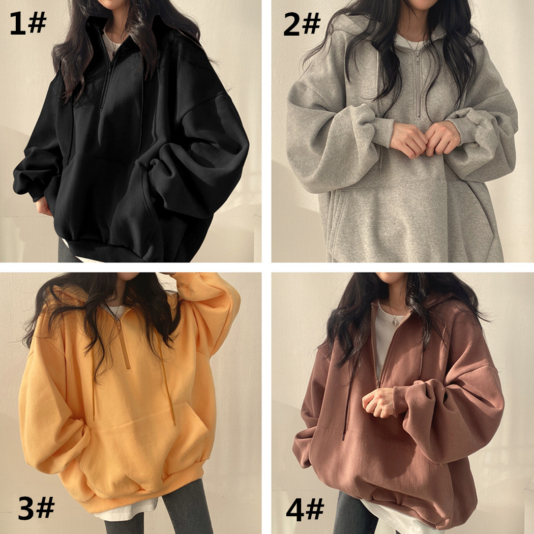 カットソー 長袖パーカー レディース フード付き ゆったり秋冬トップス (薄手・裏起毛　2種類)