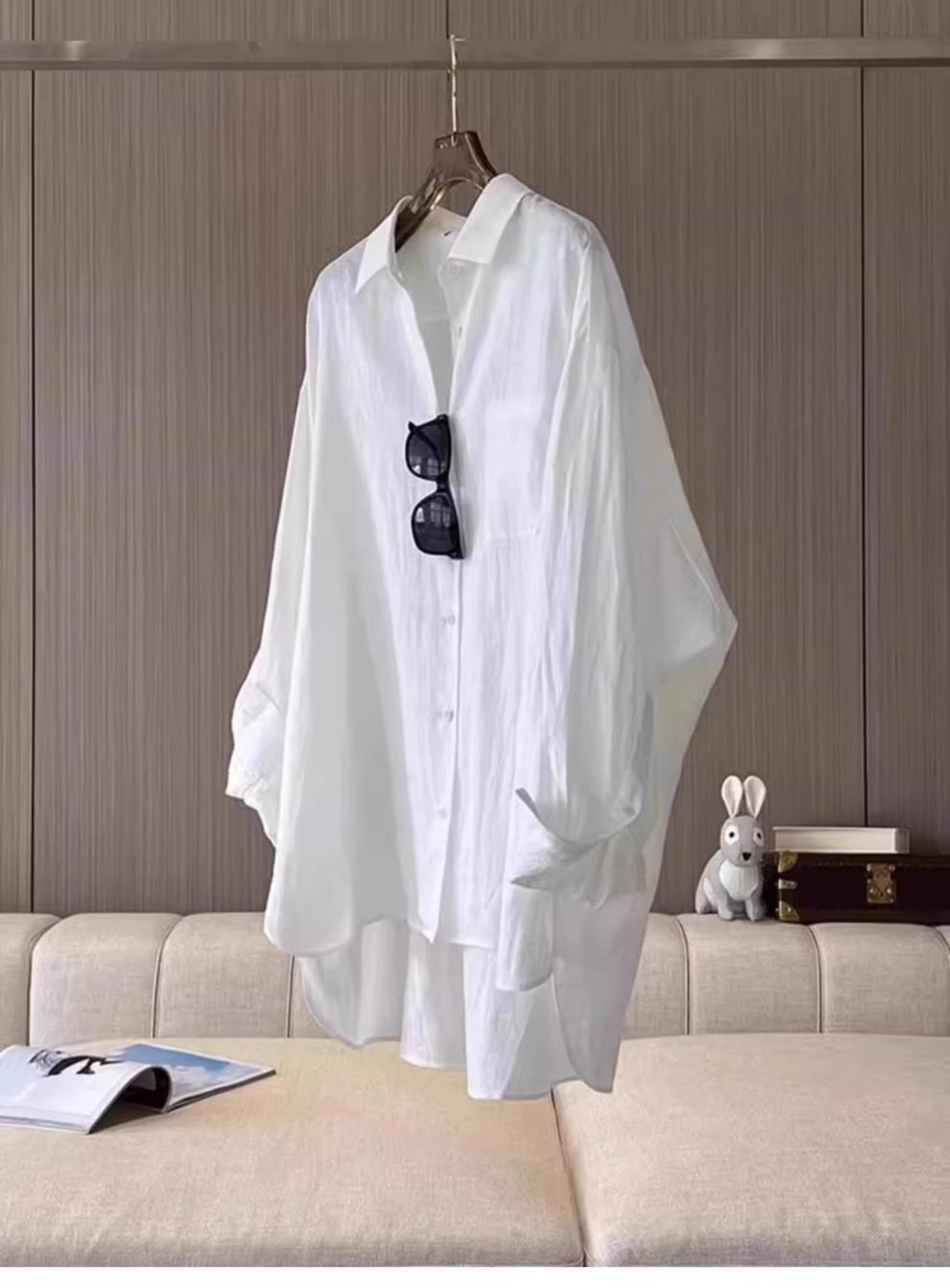 カットソー ふんわり袖のシャツ風カットソー