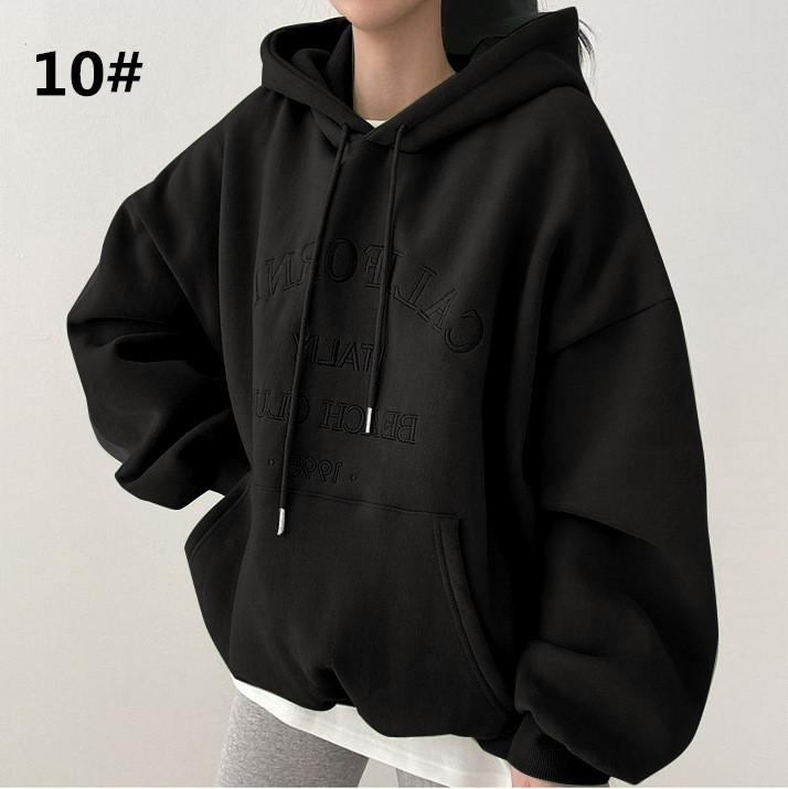 カットソー 長袖フード付きパーカー レディース秋冬カジュアル　(薄手・裏起毛　2種類)