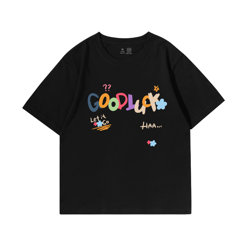 カットソー カラフル文字プリント半袖カットソー