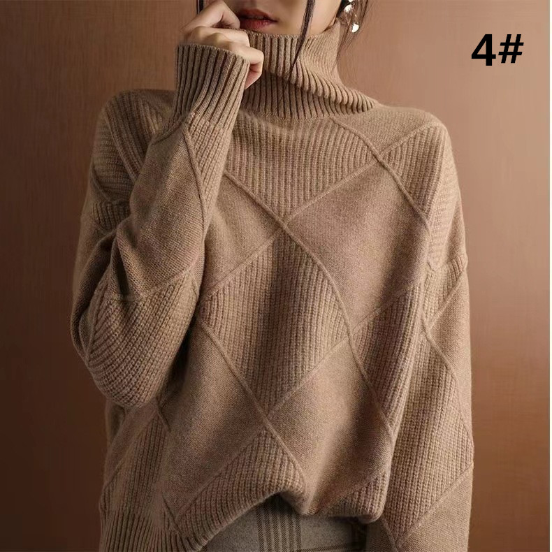 カットソー レディース タートルネック ニット セーター 秋冬 ケーブル編み