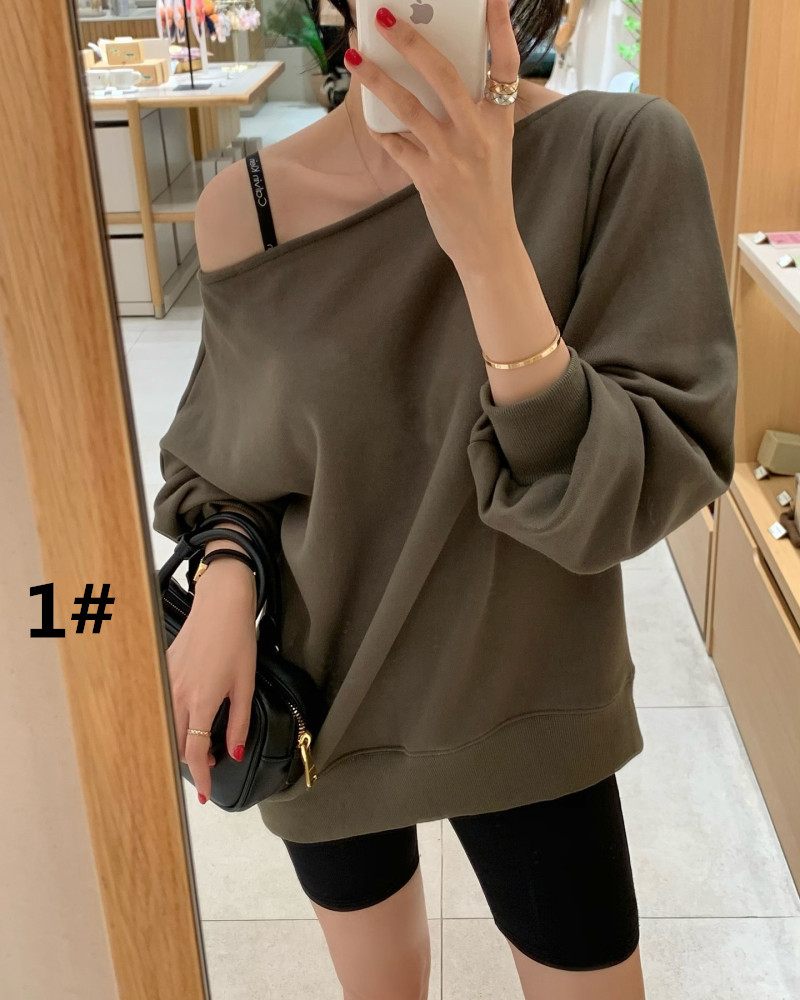 秋新作 ボートネック プルオーバー 長袖 レディース 韓国風 カットソー