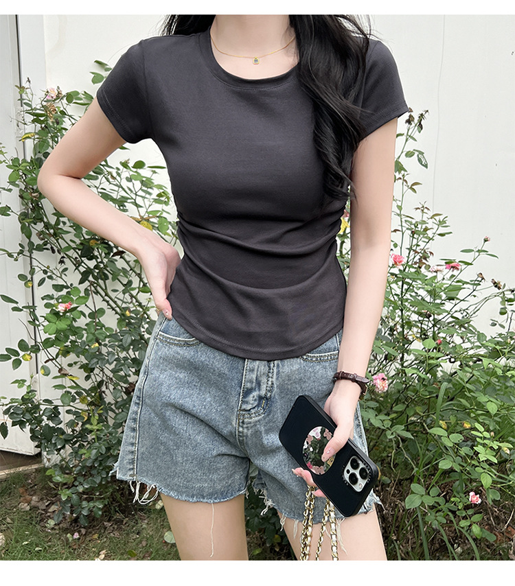 カットソー シンプル美シルエット 丸首カットソー