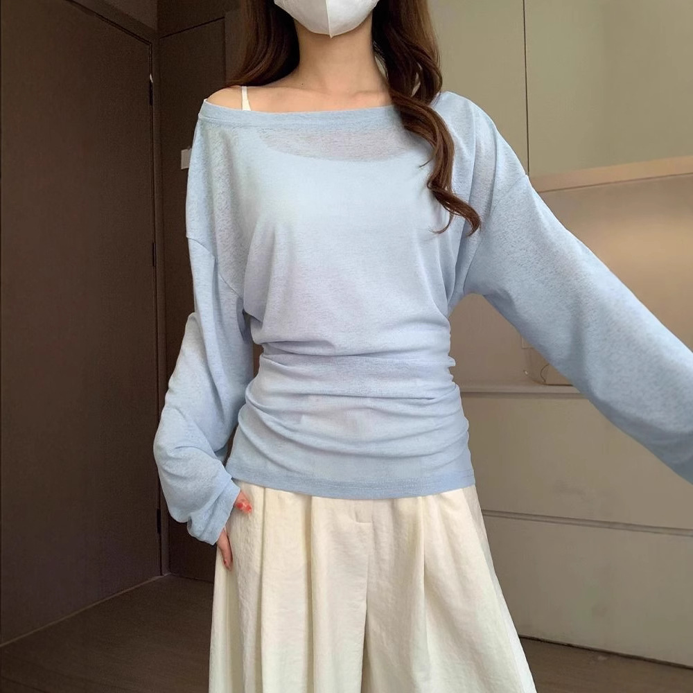カットソー 肩魅せゆったりボートネックカットソー