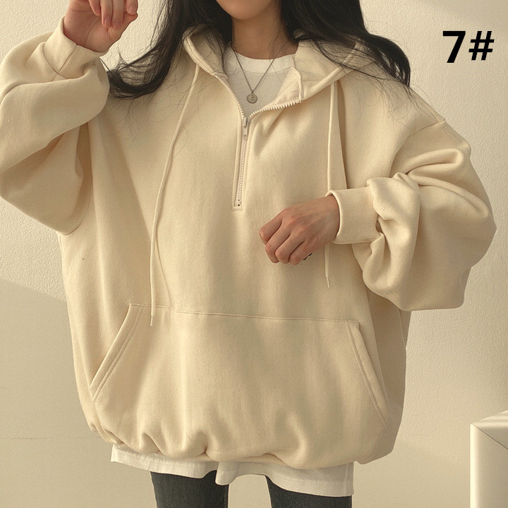 カットソー 長袖フード付きプルオーバー パーカー 秋冬 レディース カジュアル (薄手・裏起毛　2種類)