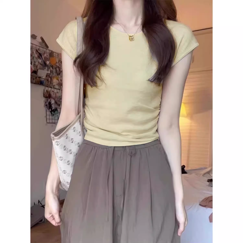 カットソー シンプル美ライン フレンチ袖カットソー