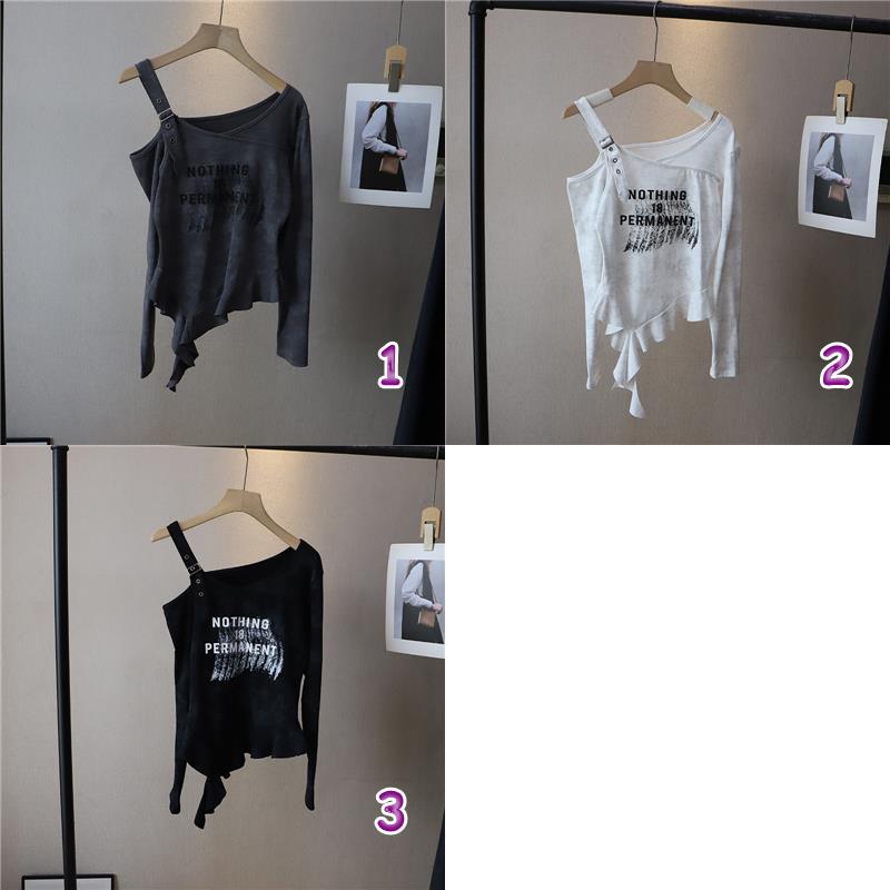 韓国風ボートネック長袖カットソー レディース トップス3色