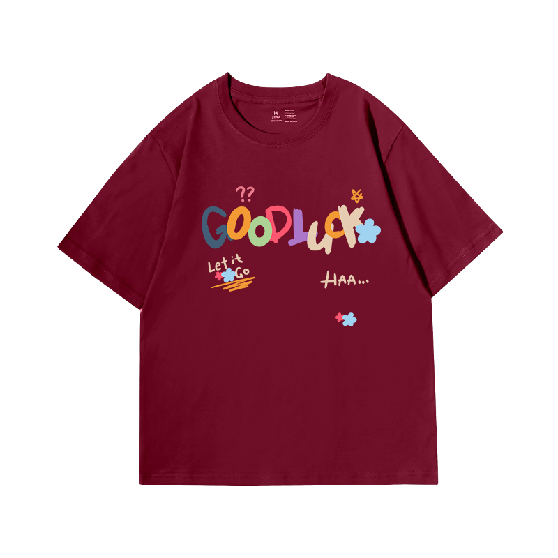 カットソー カラフル文字プリント半袖カットソー
