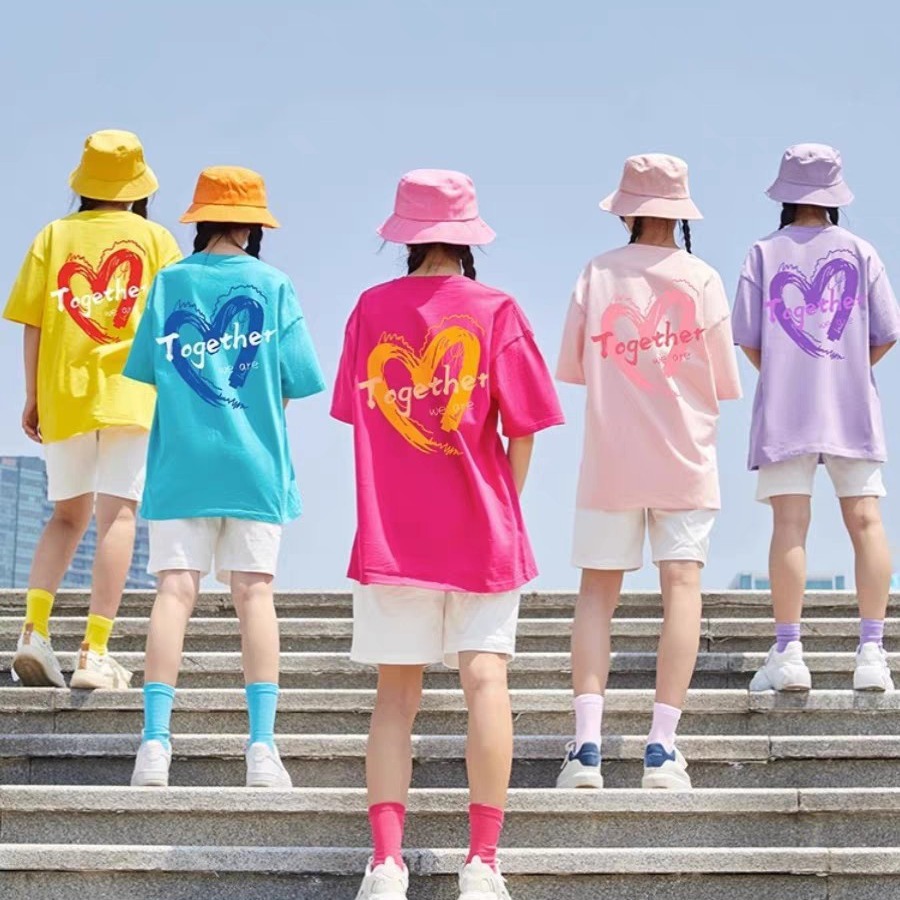 カットソー 絆のハートプリント半袖カットソー