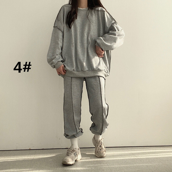 カットソー 長袖スウェット上下セット レディース秋冬カジュアル部屋着