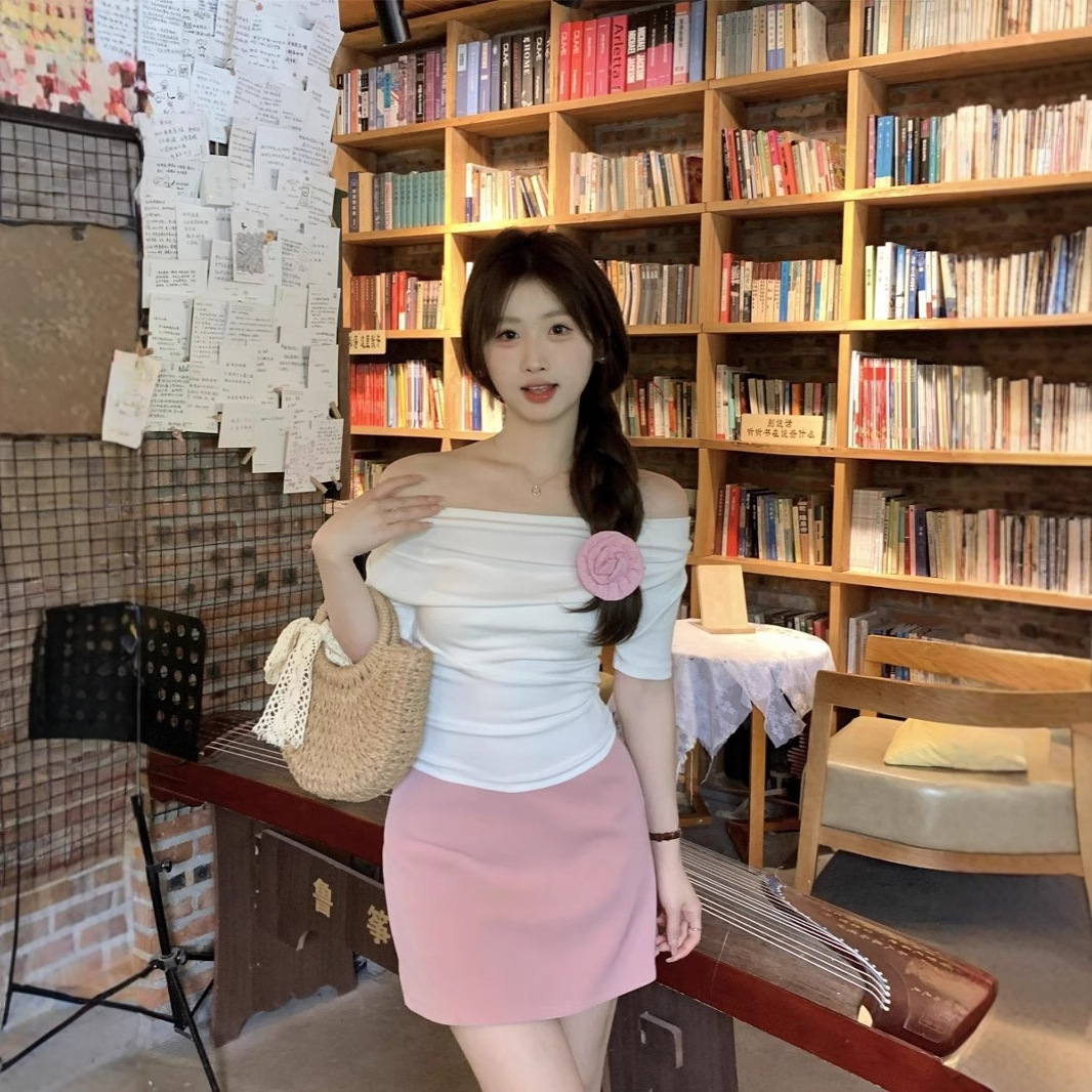 カットソー カットソー 優美な肩見せボートネック