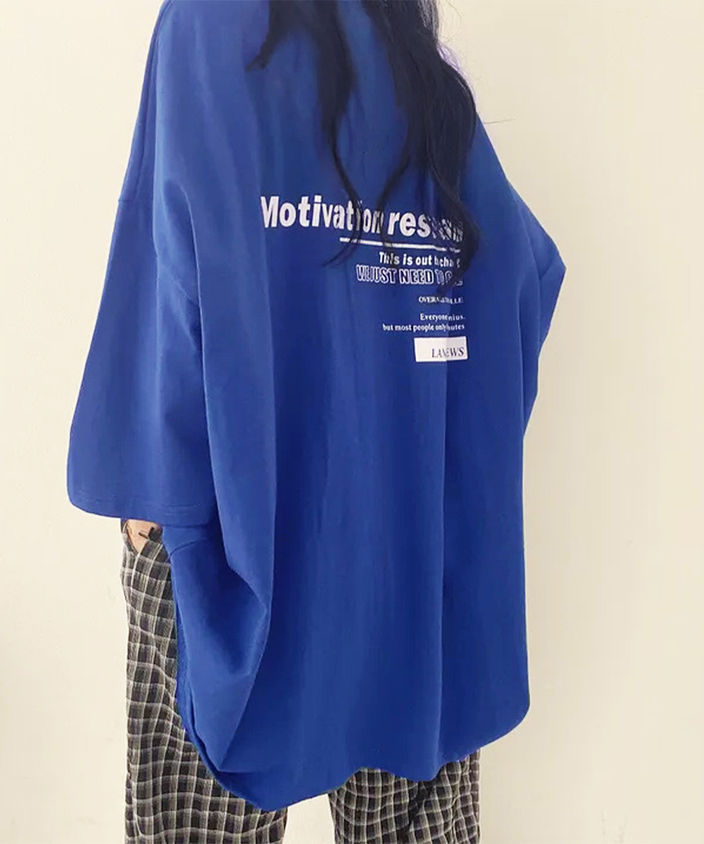 オーバーサイズ ロゴプリント 長袖カットソー